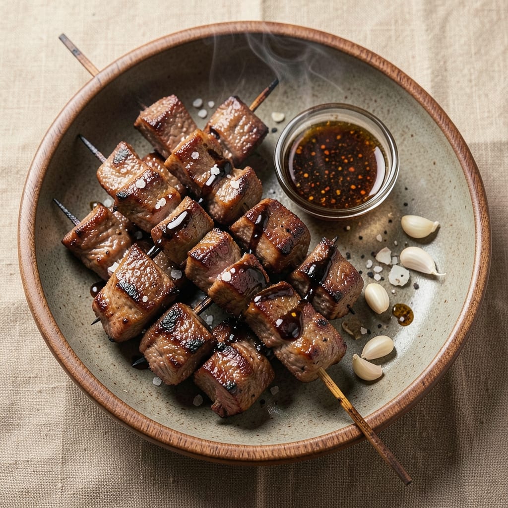 Barbecue Beef Skewers Recipe: Char-Grilled Crust With Juicy Centers