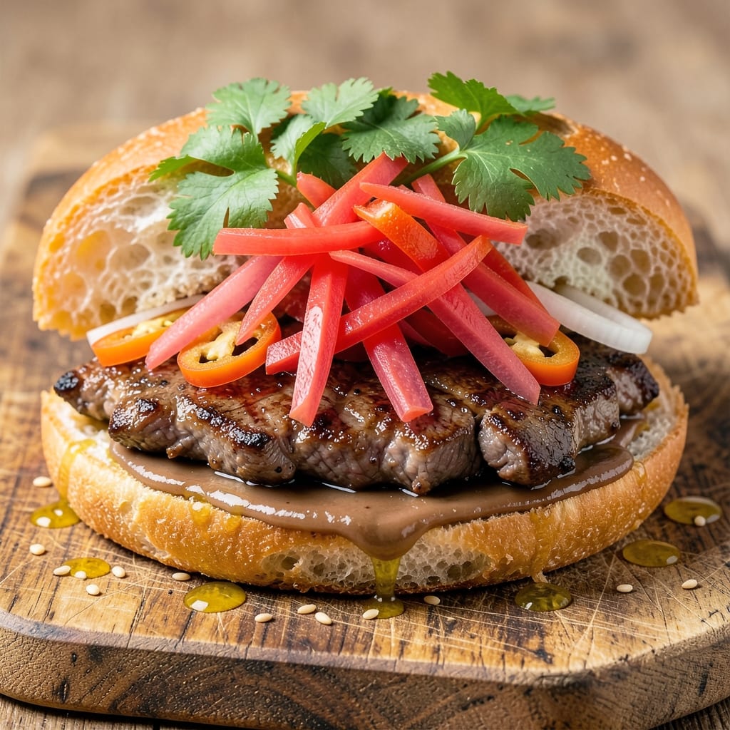 Banh Mi Beef Sandwich Recipe: Crispy Baguette Crunch with Tangy Pickled Magic