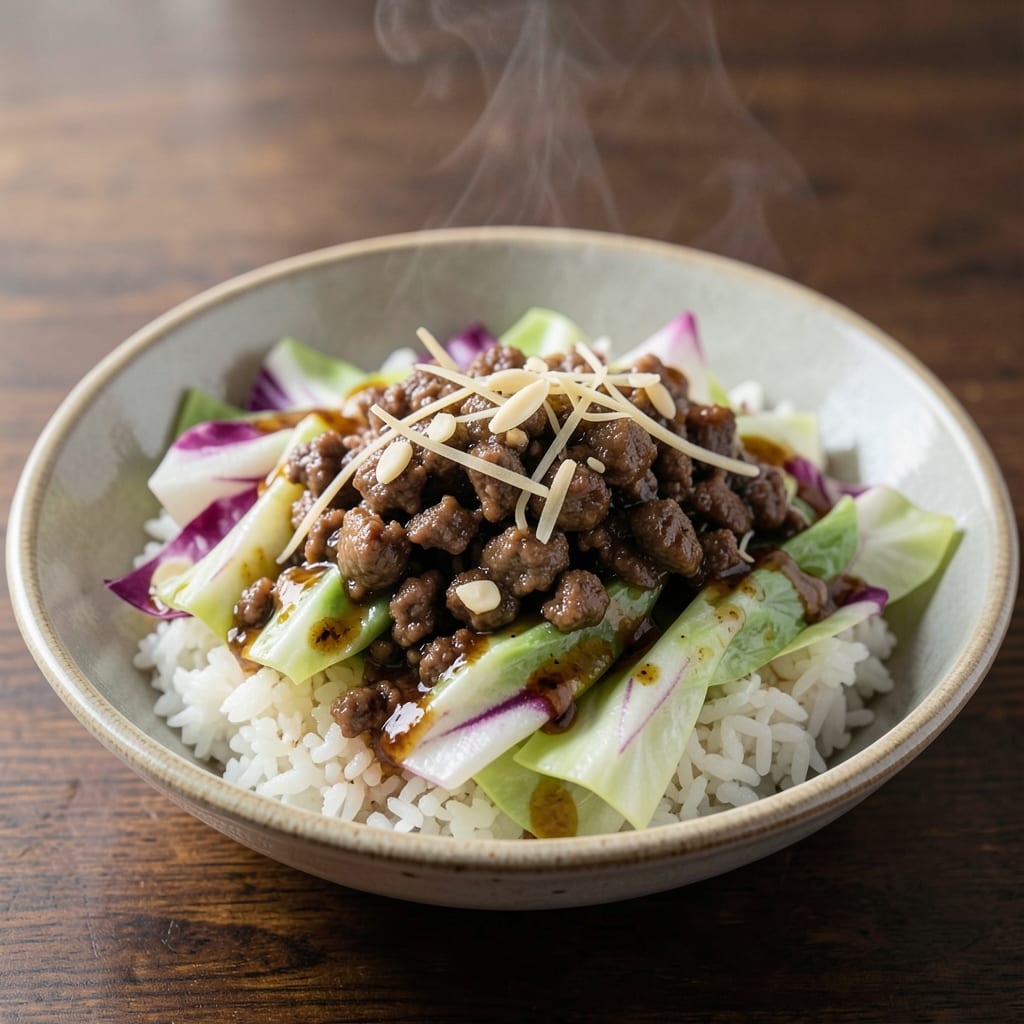 Asian Cabbage and Ground Beef Recipe: Wok-Seared Crunch With Sweet Soy Glaze