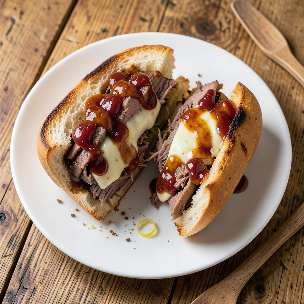 Arby's Philly Beef and Swiss Sandwich Recipe: Melted Cheese and Smoky Roast Beef Layers