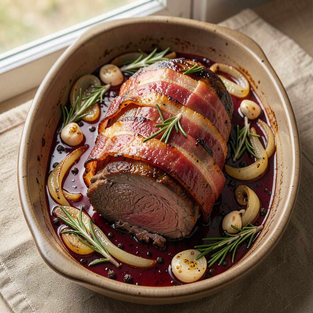 Bacon-Wrapped Roast Beef Recipe: Smoky Crust and Juicy Center Masterpiece