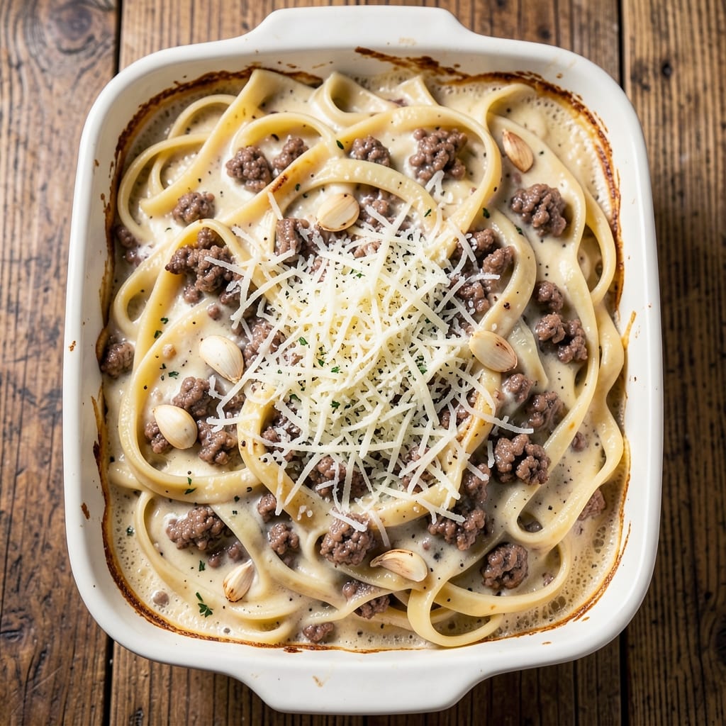 Beef Alfredo Casserole Recipe: One-Pan Cheesy Pasta Bake Magic