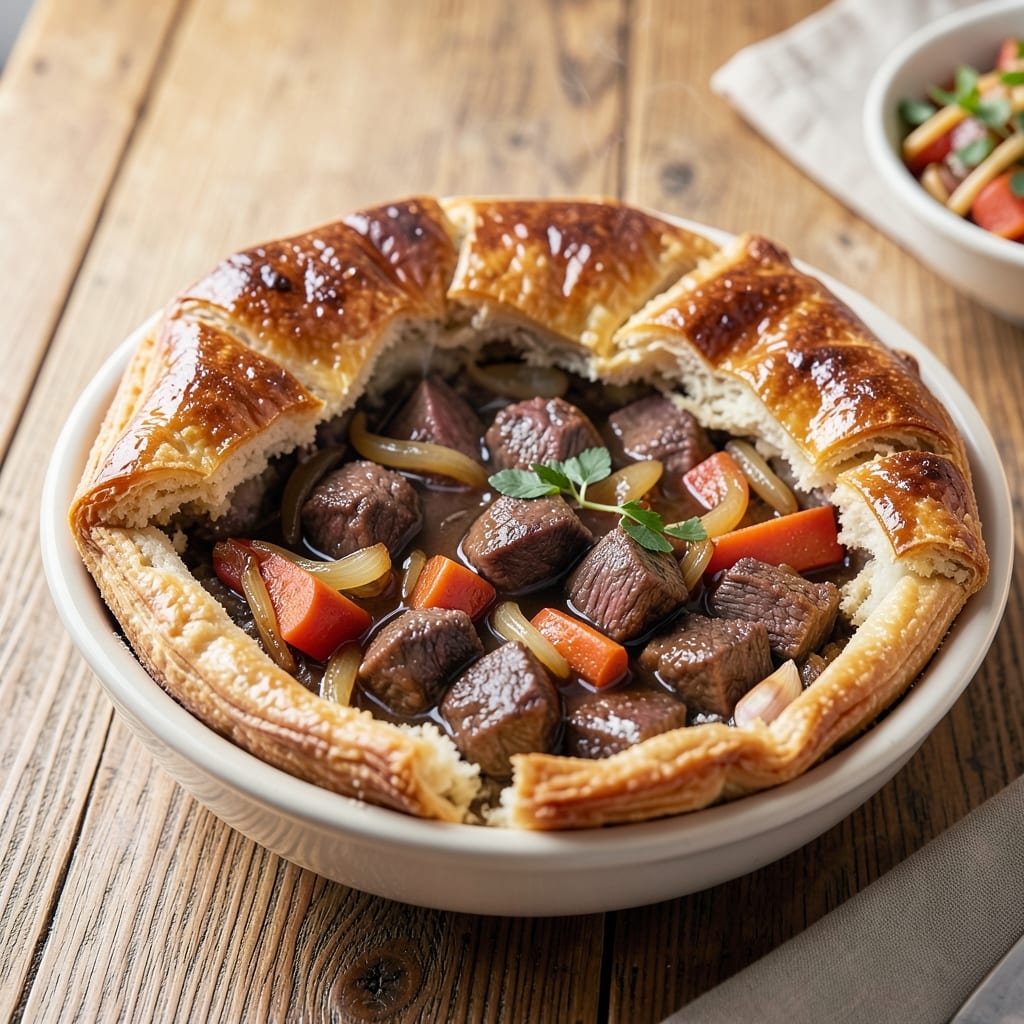 Beef and Ale Slow Cooker Pie Recipe: Flaky Crust Hugs Rich Beer-Braised Meat