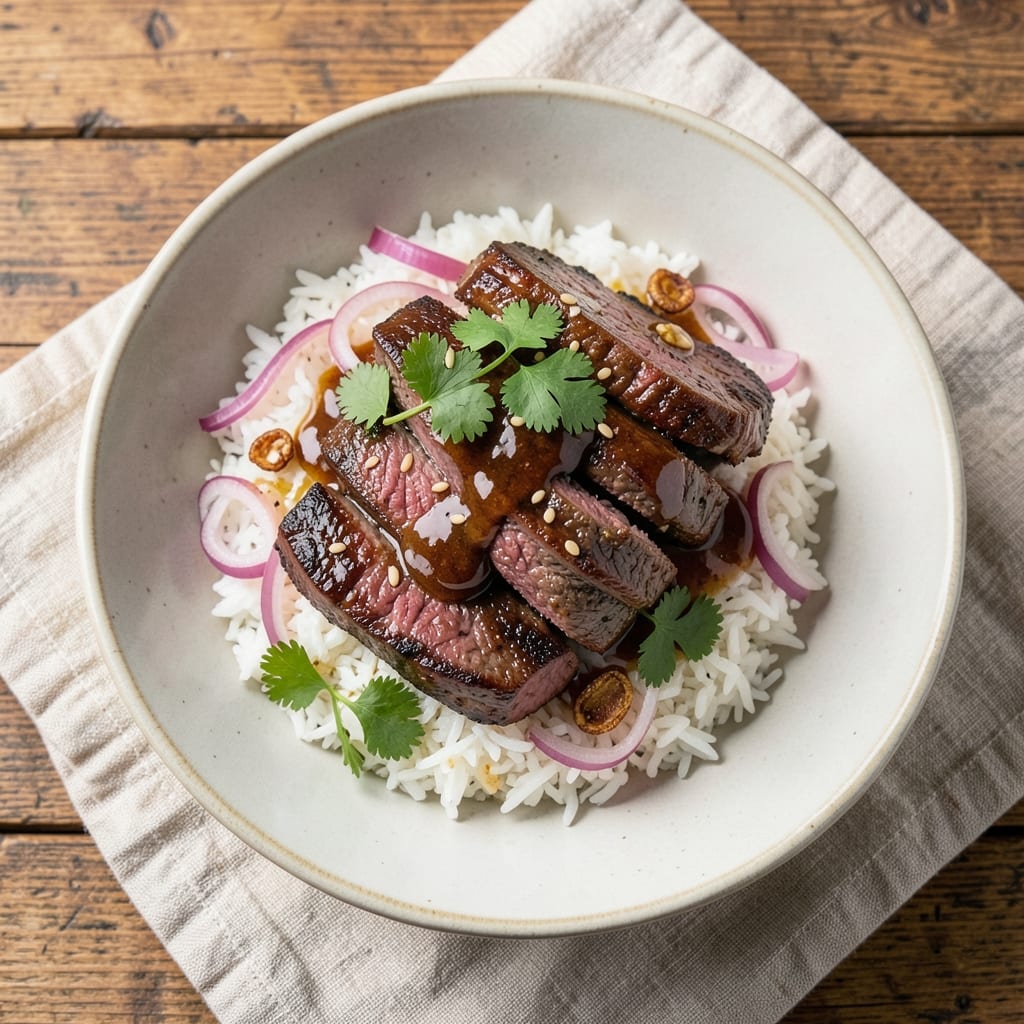 Asian Beef and Rice Bowl Recipe: Wok-Seared Umami Crunch With Fragrant Jasmine Rice