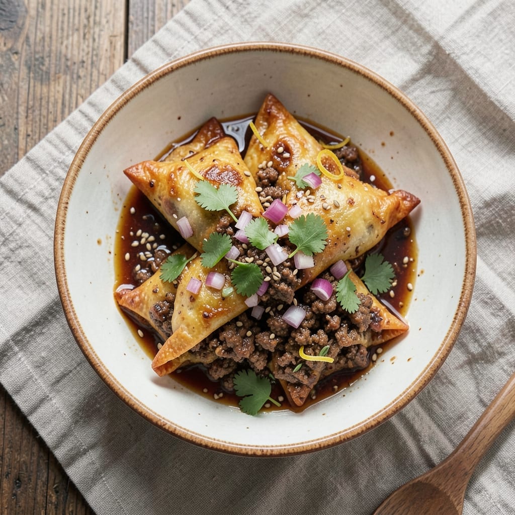 Baked Beef Samosa Recipe: Crispy Pastry Hugs Juicy Spiced Filling