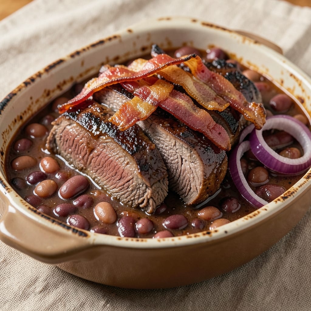 Baked Beans with Beef and Bacon Recipe: Smoky-Sweet Layered Flavor in One Pot